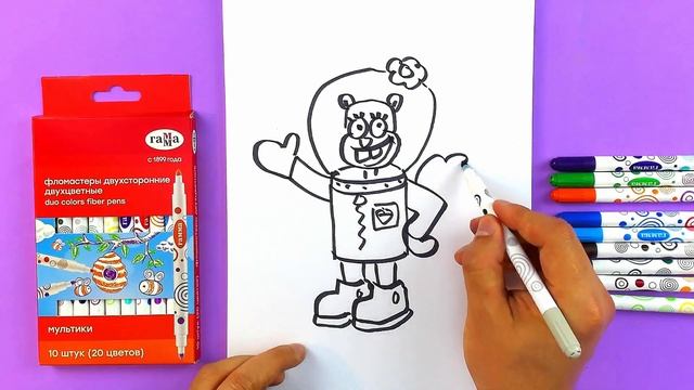 Как нарисовать Сенди из Губка Боб мультика - от РыбаКит смотреть онлайн