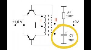 Схема простого преобразователя напряжения постоянного тока