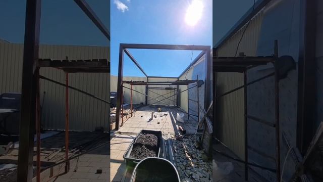 Плоский навес. Хай-тек навес. Красивый навес.