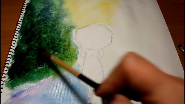 Рисуем девушку с зонтом акварелью!/ Draw a girl with an umbrella! смотреть онлайн