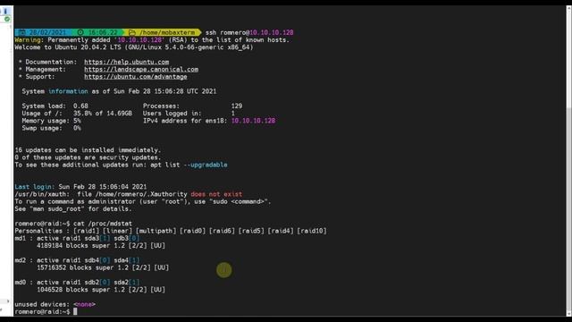 Установка Ubuntu 20.04 в RAID 1. Настройка и восстановление RAID массива. смотреть онлайн