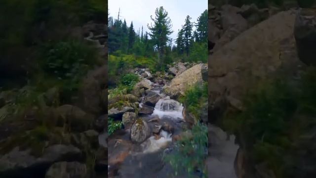 Живописный пролёт над горной рекой Мундыбаш, Кемеровская область #природа #путешествия #реки #горы смотреть онлайн