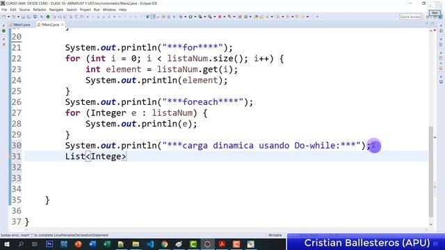 Como usar List ArrayList en JAVA cargar lista usando FOR -DO-WHILE cargar datos por consola смотреть онлайн