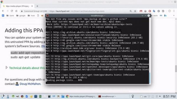 Install MPV media player in Linux Desktop