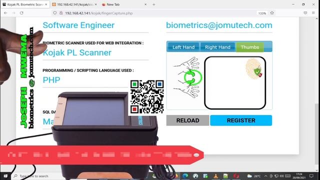 10 Fingerprint Live Scanning Video DEMO in PHP Web using KOJAK Biometric Scanner смотреть онлайн