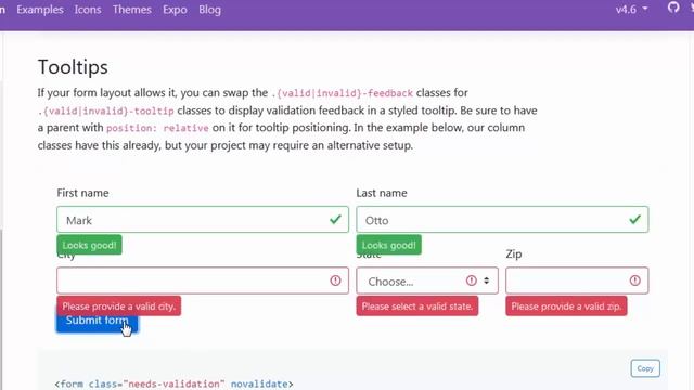 Tooltips For Form Validation,Lec-60|Bootstrap4 tutorials for beginners in Urdu/Hindi| смотреть онлайн