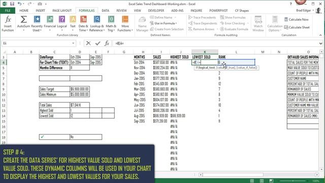Excel Dashboard Tutorial: Add Data Callouts for the Highest and Lowest Values in a Chart смотреть онлайн