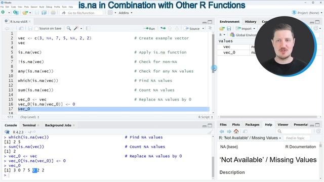 is.na() Function in R (Example) | Remove, Replace, Count, if else, is not NA | Handle Missing Value смотреть онлайн