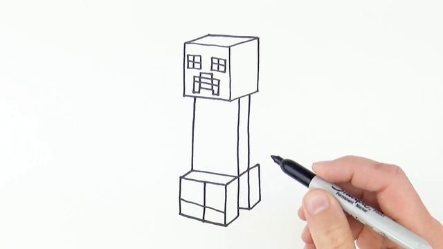 How to Draw Creeper from Minecraft Easy смотреть онлайн