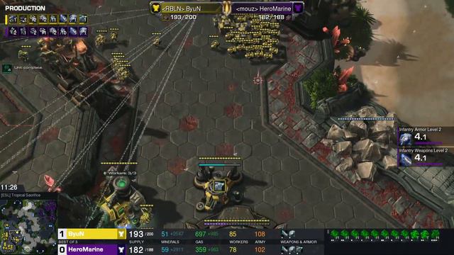 Starcraft II TSL 9 2022 Aug7 ByuN(T) v HeroMarine(T) Game 1 MAPS- [ESL] Tropical Sacrifice смотреть онлайн