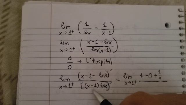 Calculus Help: Find the limits: Lim {x approaches 1+ } (1/lnx - 1/(x-1)) - L'Hospital - Derivative смотреть онлайн