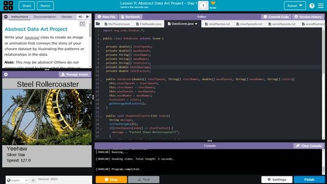 Code.org Abstract Data Art Project - Complete - Lesson 11, 12, and 13 | Answer Tutorial | Unit 4 CS смотреть онлайн