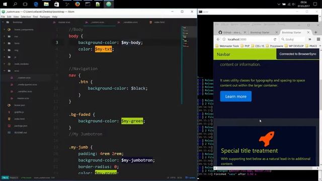 3 - Bootstrap 4 + Browser Sync + SCSS смотреть онлайн