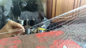 Кастинговая сеть. Подвязываем нитку.