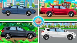 Пазлы 4 машинки - Легковые машины - Мультфильм для детей