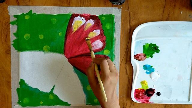 Easy Butterfly Scenery Painting tutorial for beginners/ How to Paint Butterfly Step by Step/ смотреть онлайн