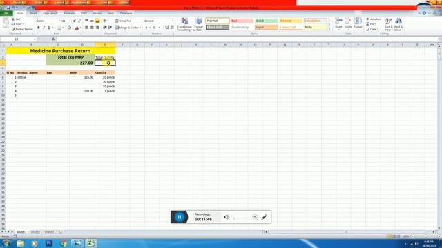 Purchase return of Expiry Medicine Making Process in Excel смотреть онлайн