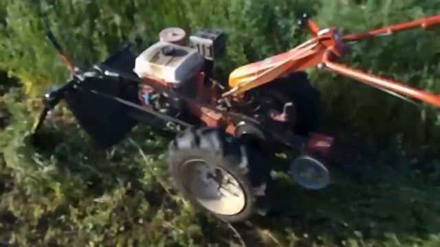 Мотоблок АГРОС(АГРО) с роторной косилкой впереди