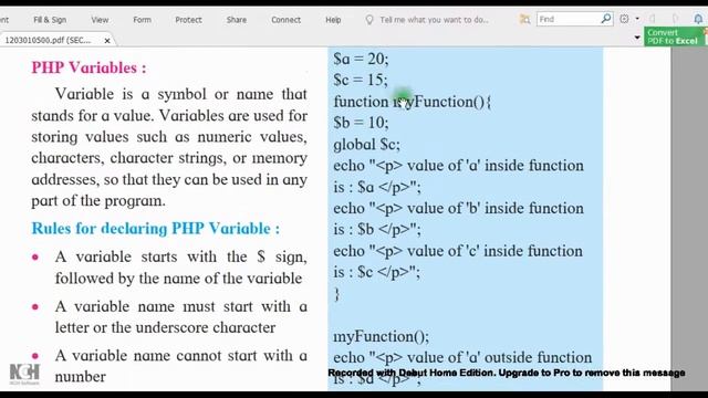 part 3 Server Side Scripting PHP Variables functions loop HSc IT Chapter 5 class 12th science смотреть онлайн