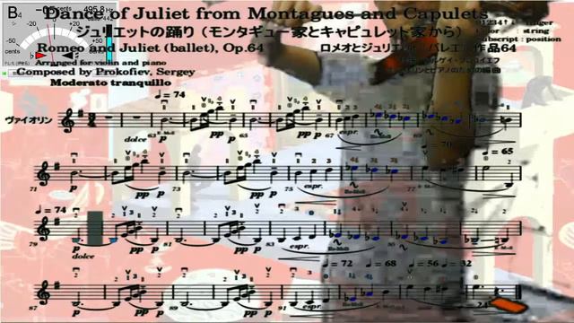 Violin practice 166th, "Dance of Juliet" from Montagues and Capulets, Romeo and Juliet by Prokofiev смотреть онлайн