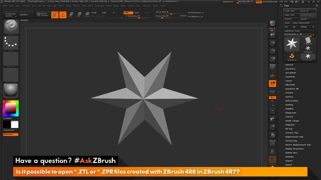 #AskZBrush: “Is It Possible To Open *.ZTL Or *.ZPR Files Created With ZBrush 4R8 In ZBrush 4R7?”