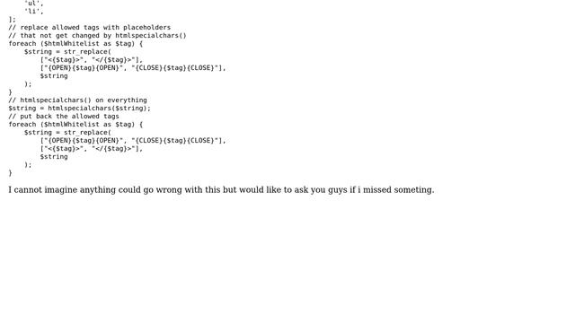 Code Review: PHP allow template to use HTML only смотреть онлайн