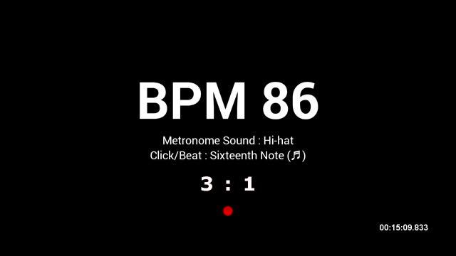 Metronome BPM 86 / Hi-hat / 16th (Half-opened) смотреть онлайн