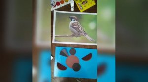 аппликация ,,Воробей,,