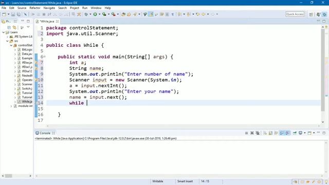 While condition in java Example смотреть онлайн