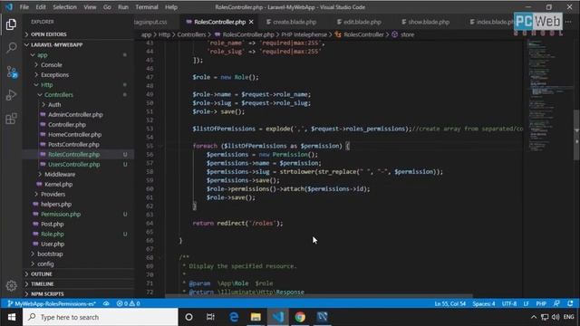 04 - Laravel 7.0 Course - Create a Roles and Permissions System without package - Part 4 смотреть онлайн