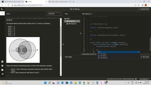 Codility - NumberOfDiscIntersections (JavaScript) Part 1/2: Brute Force смотреть онлайн