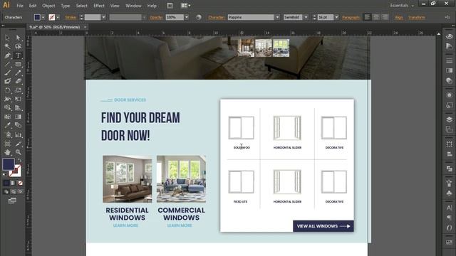 How To Create Window and Door Website In Adobe Illustrator Tutorial 6 смотреть онлайн