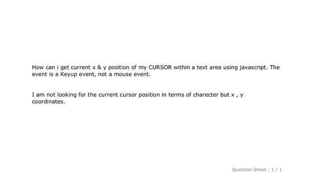 HTML : current x,y coordinates of cursor in text area using javascript смотреть онлайн