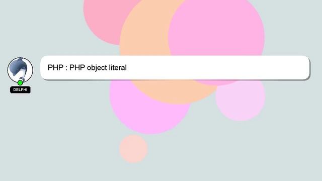 PHP : PHP object literal смотреть онлайн