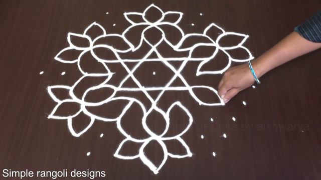 Beautiful Lotus Flowers Rangoli Designs for Sankranti | Muggulu 11 6 Dots Kolam Dizain | RamRangoli смотреть онлайн