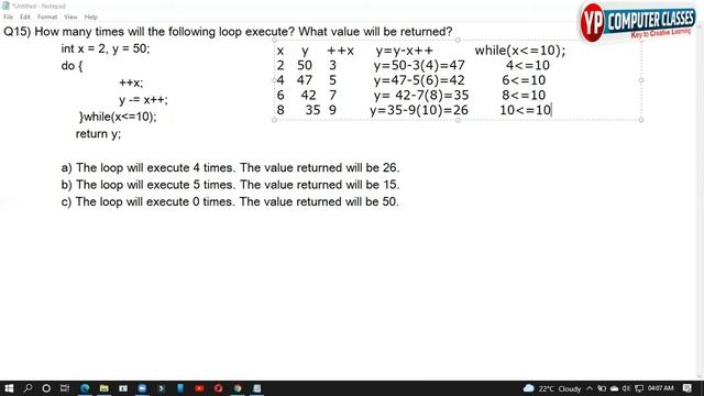 MCQ Based Output Question in java using do - while loop | YP Computer Classes | icse class 9 & 10 смотреть онлайн