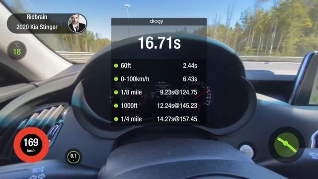KIA Stinger 2.0 AWD Stage 1 0-200 смотреть онлайн