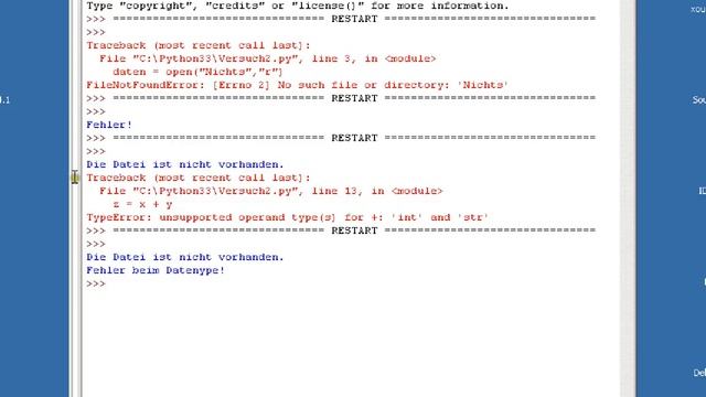 Einführung in Python 3.3.3 Teil 19 (Fehlerbehebung mit try except) смотреть онлайн