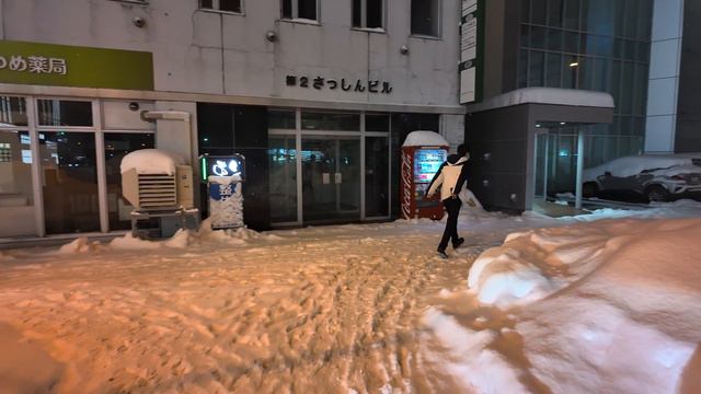 Japan - Night Sapporo In The Snow (I Fell During The Walk) - Hokkaido [4K/HDR/Binaural]