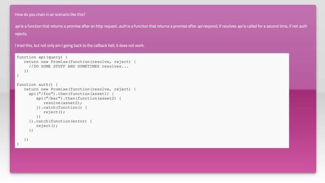 Chaining promises with promises inside then() смотреть онлайн