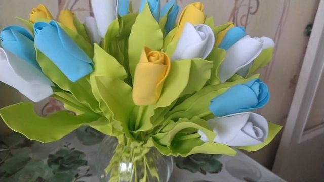 Самые красивые цветы, это ручной работы! Тюльпан из фоамирана, сделано своими руками! смотреть онлайн
