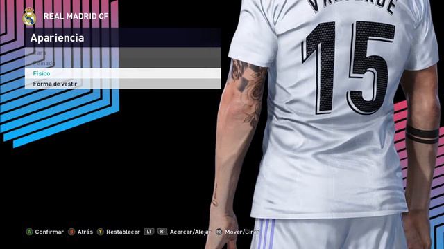 FEDE VALVERDE Actual Face 2022 + Tattoo (CPK & Sider Version) / PES 2021 [ DESCARGAR ]