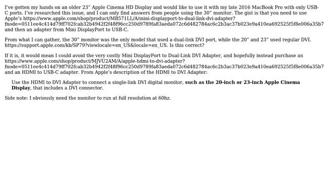 Apple: Connect 23" Apple Cinema HD Display to MacBook Pro USB-C смотреть онлайн