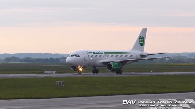 Airbus A319 - Germania Flug AG HB-JOG - First Landing At Memmingen Airport [2160p]