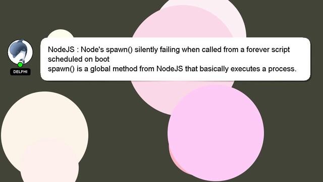 NodeJS : Node's spawn() silently failing when called from a forever script scheduled on boot смотреть онлайн