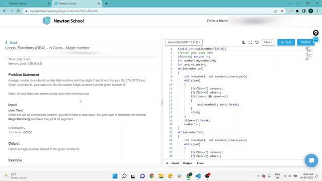 Functional problem in Java | Loops Assignment | Magic Numbers | Newton School Assignment Answer смотреть онлайн