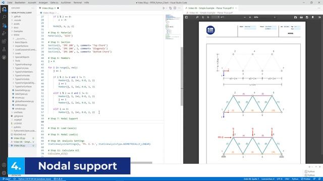 [EN] Программирование с помощью RFEM 6 и Python | 006 Пример | Плоская ферма смотреть онлайн