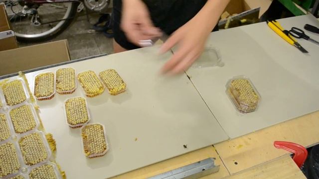 Разборка пластиковых рамок и упаковка сотового меда смотреть онлайн