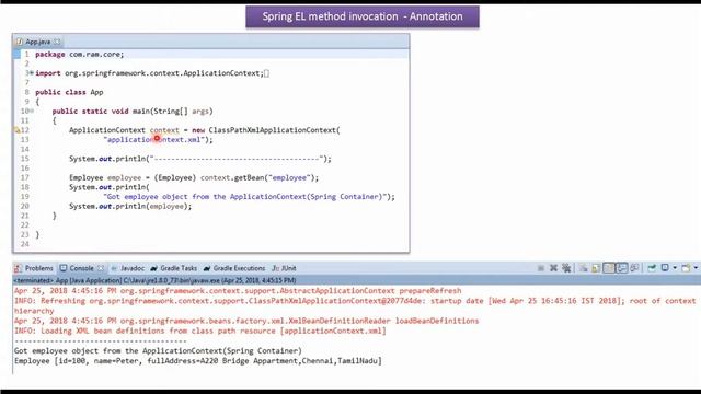 Spring expression language method invocation (Annotation) | Spring Tutorial | Spring Framework смотреть онлайн