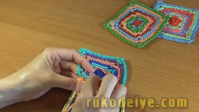 Соединение квадратных мотивов. Вязание крючком соединение мотивов иглой смотреть онлайн